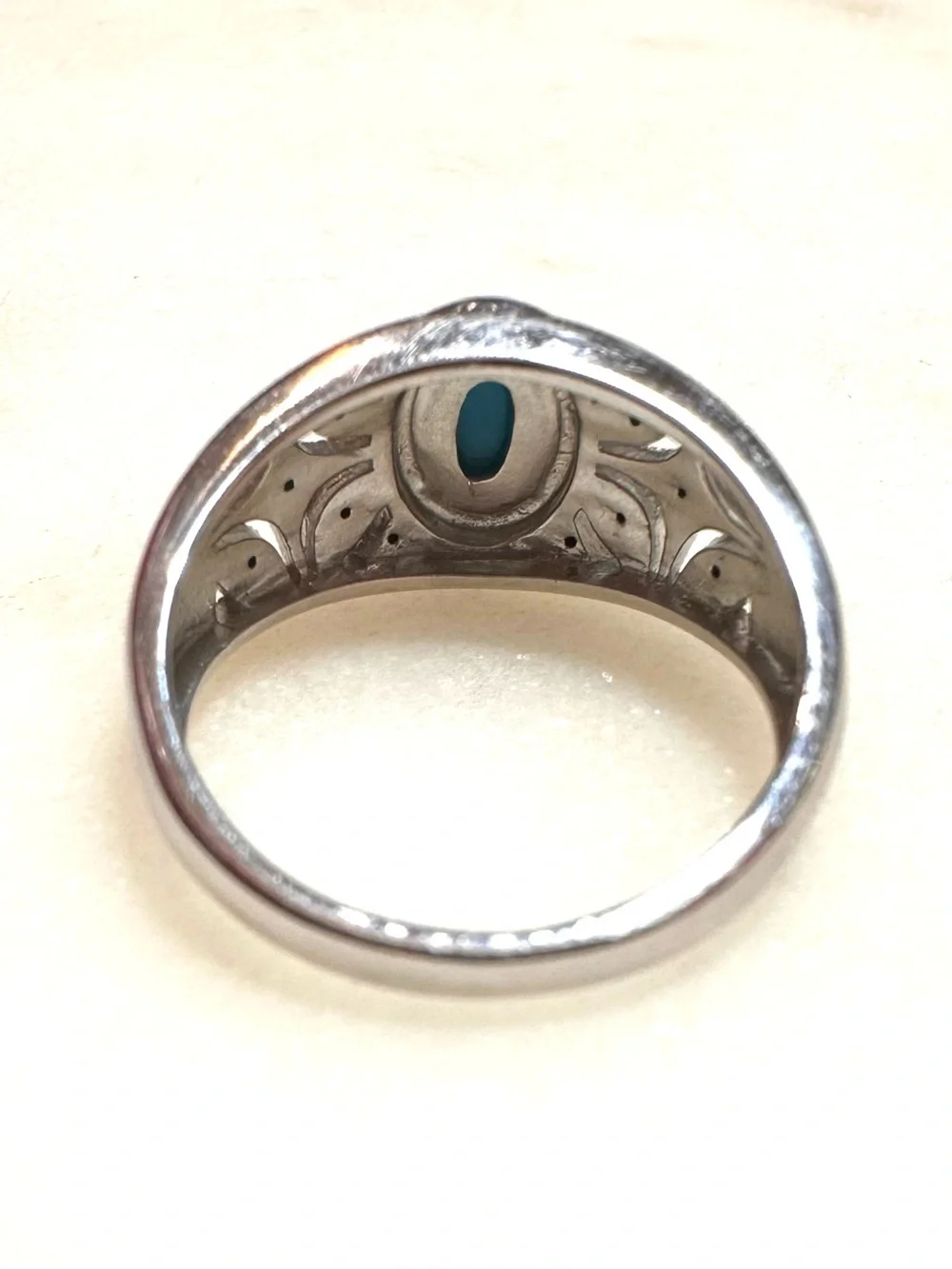 Blue Sleeping Beauty Turquoise Rhodium Over Sterling Silver Halo Ring 0.03ctw